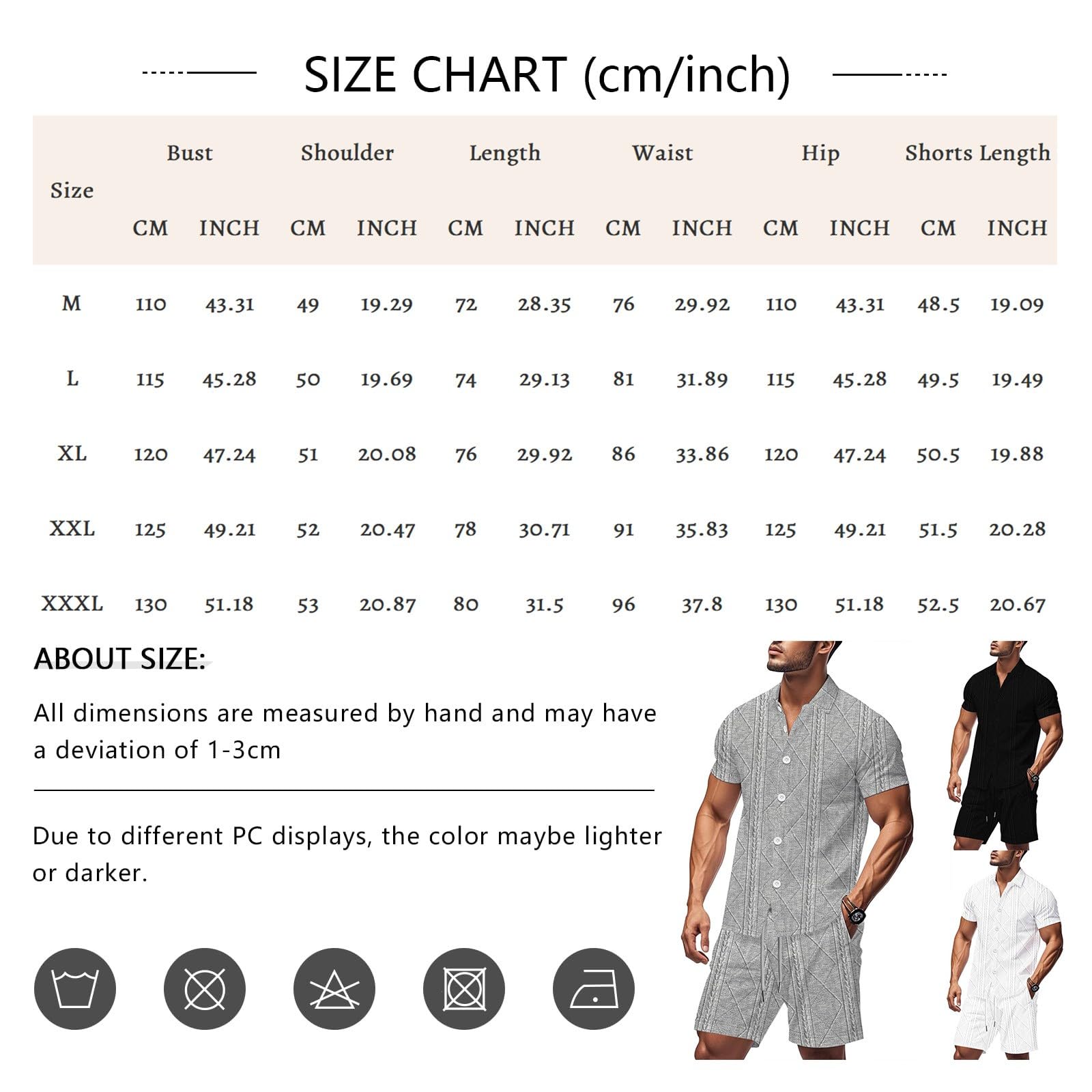 Herren Poloshirt & Shorts 2-Teiliges Set Sommer Trainingsanzug Kleidung Mode Casual Sweatsuits Sommer Button Down Outfits 2 Stück Casual Hemd und Shorts Set Beach