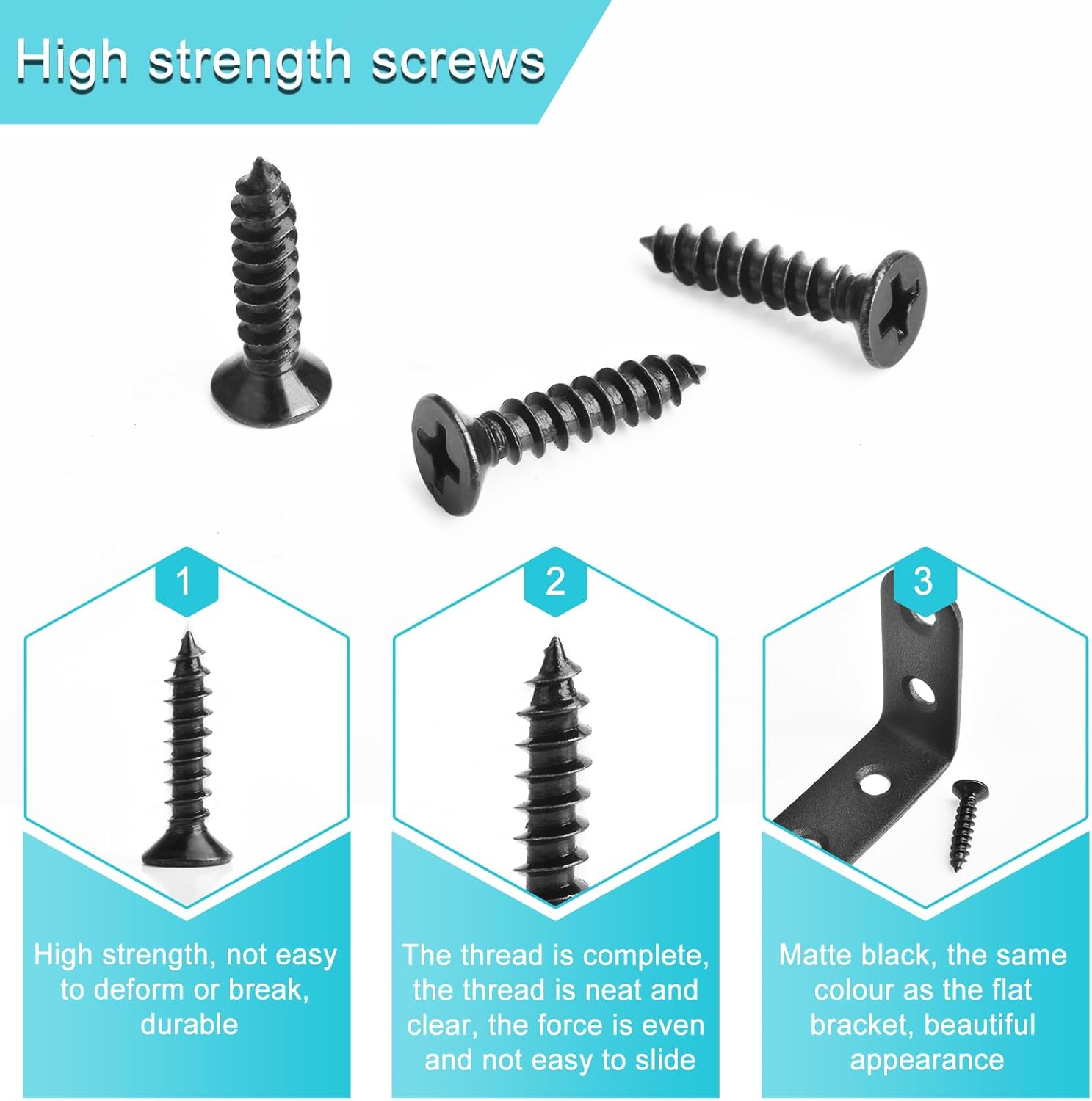 40 Pack L Shaped Corner Bracket Black 90 Degree Right Angle Metal Braces 20mm/25mm/30mm/40mm Mending Repair Plate for Furniture, Cabinets, Chairs