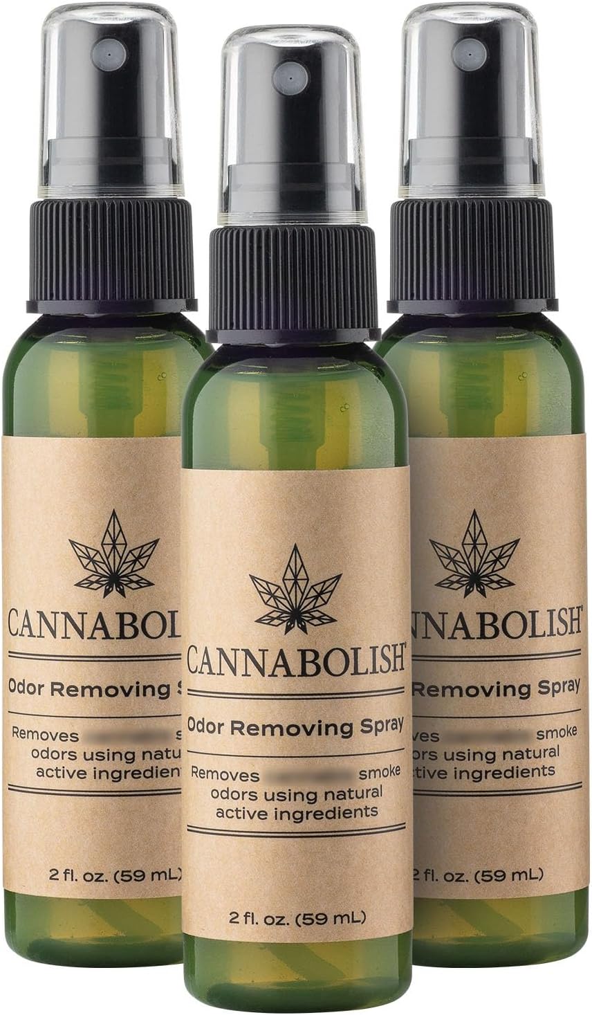 Cannabolish Wintergreen Smoke Odor Removing Spray and Air Freshener, 2 fl. oz. Travel Size (Pack of 3)