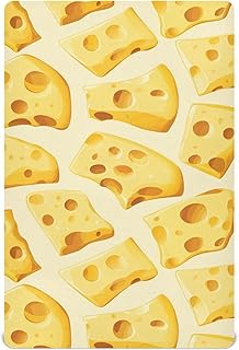 Cheese Cartoon Crib Sheets Soft Breathable Fitted Baby Crib Sheets Mattress Cover for Girls Boys, 52" x 28" x 9"