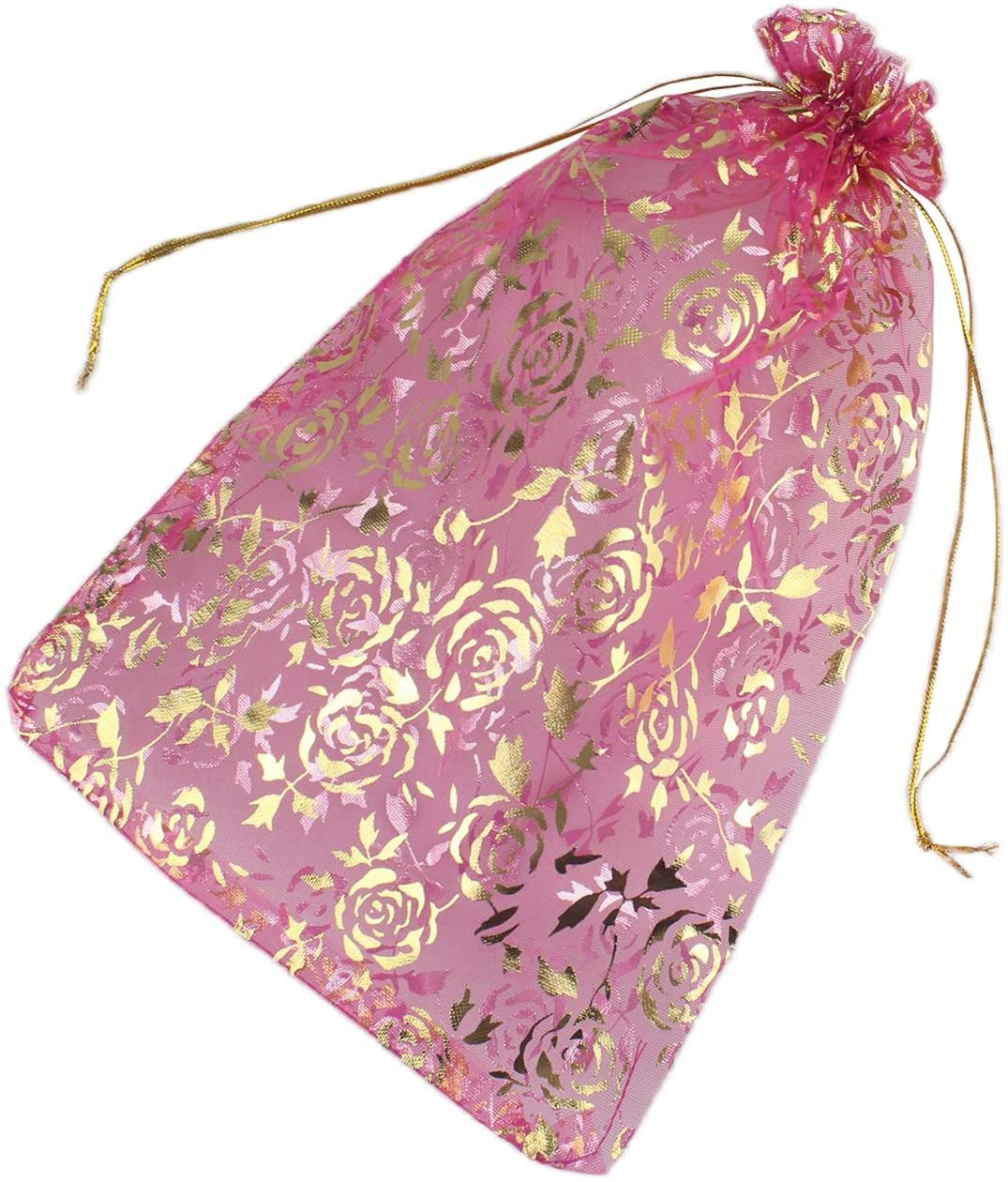 CLassiC Eco Friendly BagsDNY – 50 Pcs Potli , Organza Pouches 6x8 Inches with Drawstring Small Potli for Return Gifts for Wedding| Party |Baby Shower| Dry Fruit Pouches (Purple)