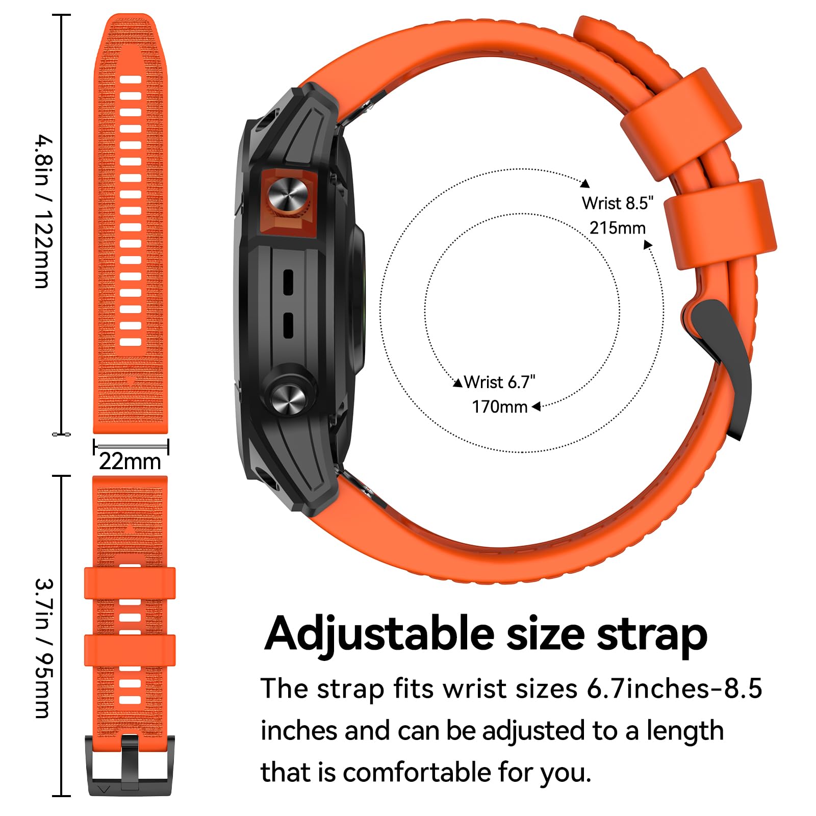 MYSNBKN 22mm Quick Fit Strap for Fenix 8 47mm/Fenix 7 Pro/Fenix 7/Fenix 6/Fenix 5/Fenix E/EPIX 2 - Image 4