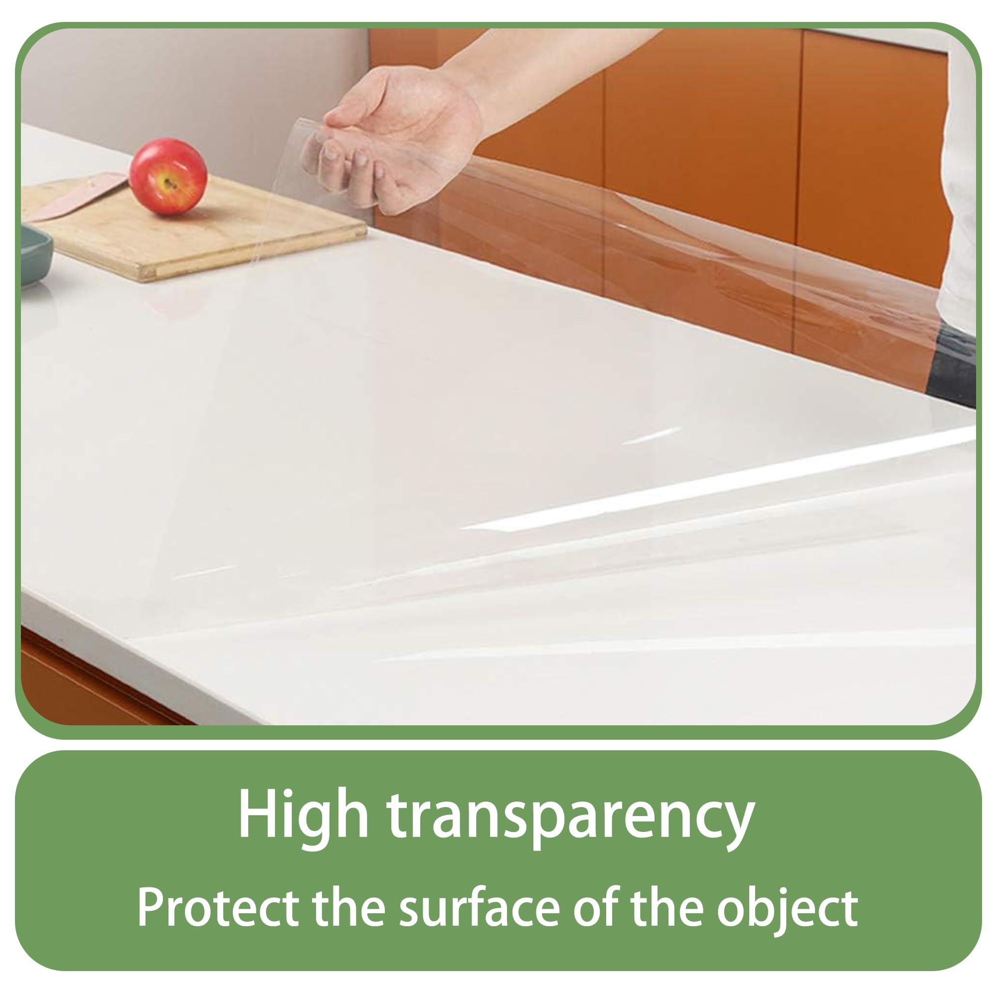Klebefolie Transparent 130 x 155 cm Selbstklebend Selbstklebende Möbelfolie Leichte Reinigung für Küchenfliesen, Herd, Geschirrspüler, Glastür, Fensterglas, Transparente Farbe