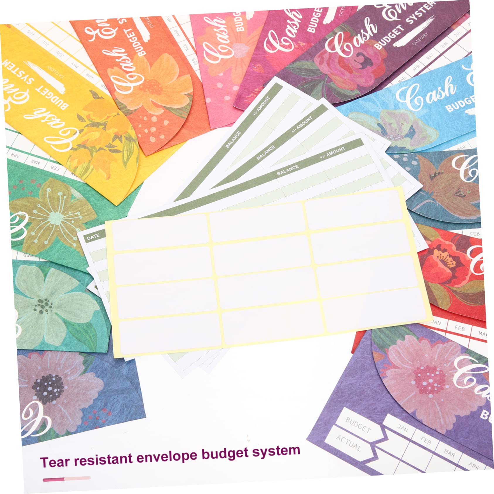 SHINEOFI 2ensembles Set Enveloppes Budgétaires Étanches Avec Autocollants Couleurs Pour Système De Gestion Des Finances Personnelles Et Économies