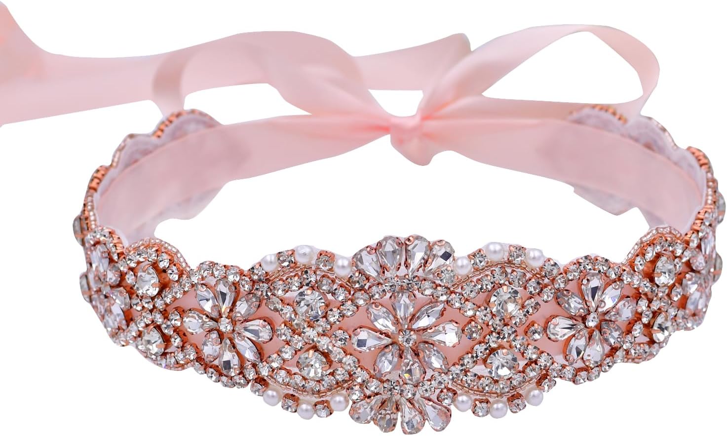 Women's Crystal Thin Wedding Belt Sashes Bridal Sash Belt for Wedding, Bridesmaid Flower Girl Dress Accessories 16IN