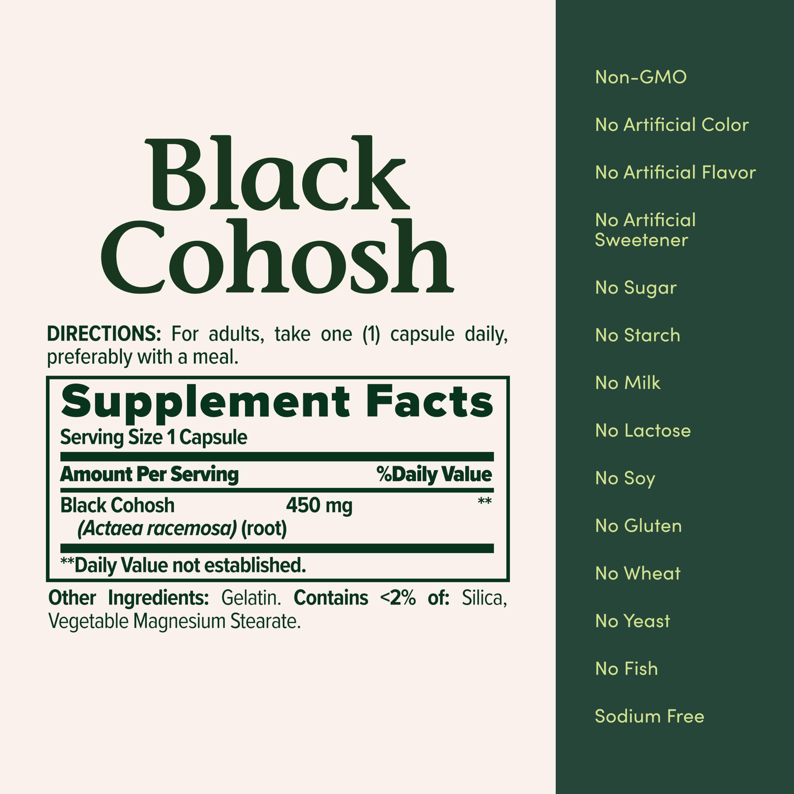 Nature's Bounty Black Cohosh Root Supplement, 450 mg, 100 Capsules — Amazon image 5