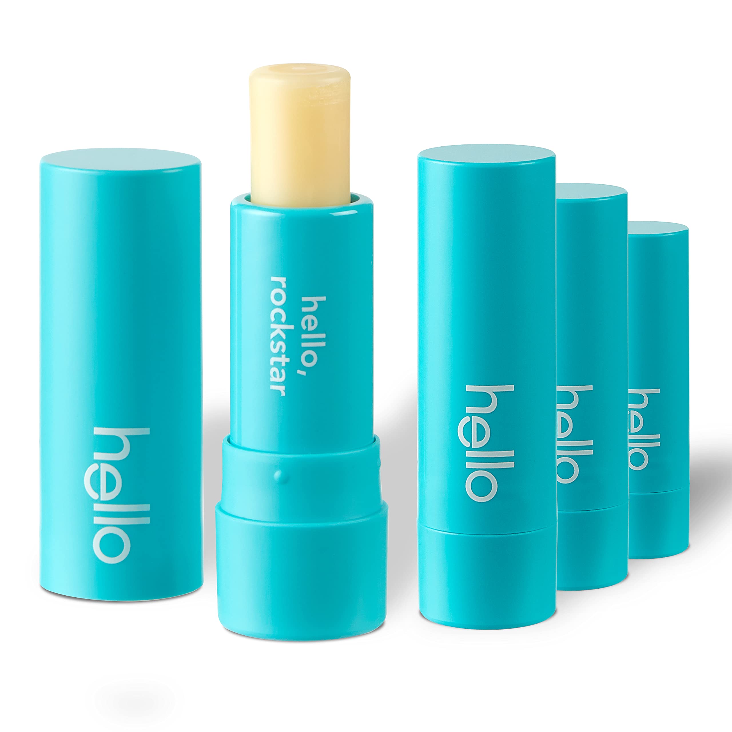 Hello Moisturizing Vegan Lip Balm Sweet Mint Beeswax Petrolatum Free Paraben Free 0 15 Ounce Pack of 4