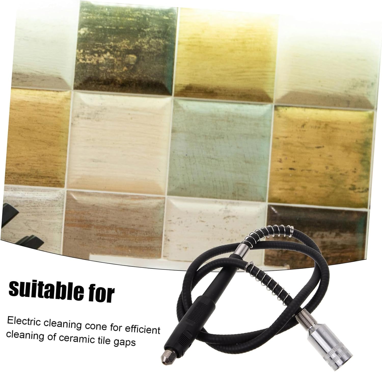 Electric Seam Cleaning Cone Flex Shaft Adapter Flexible Caulking Tool for Drill Rotating Tool Accessory
