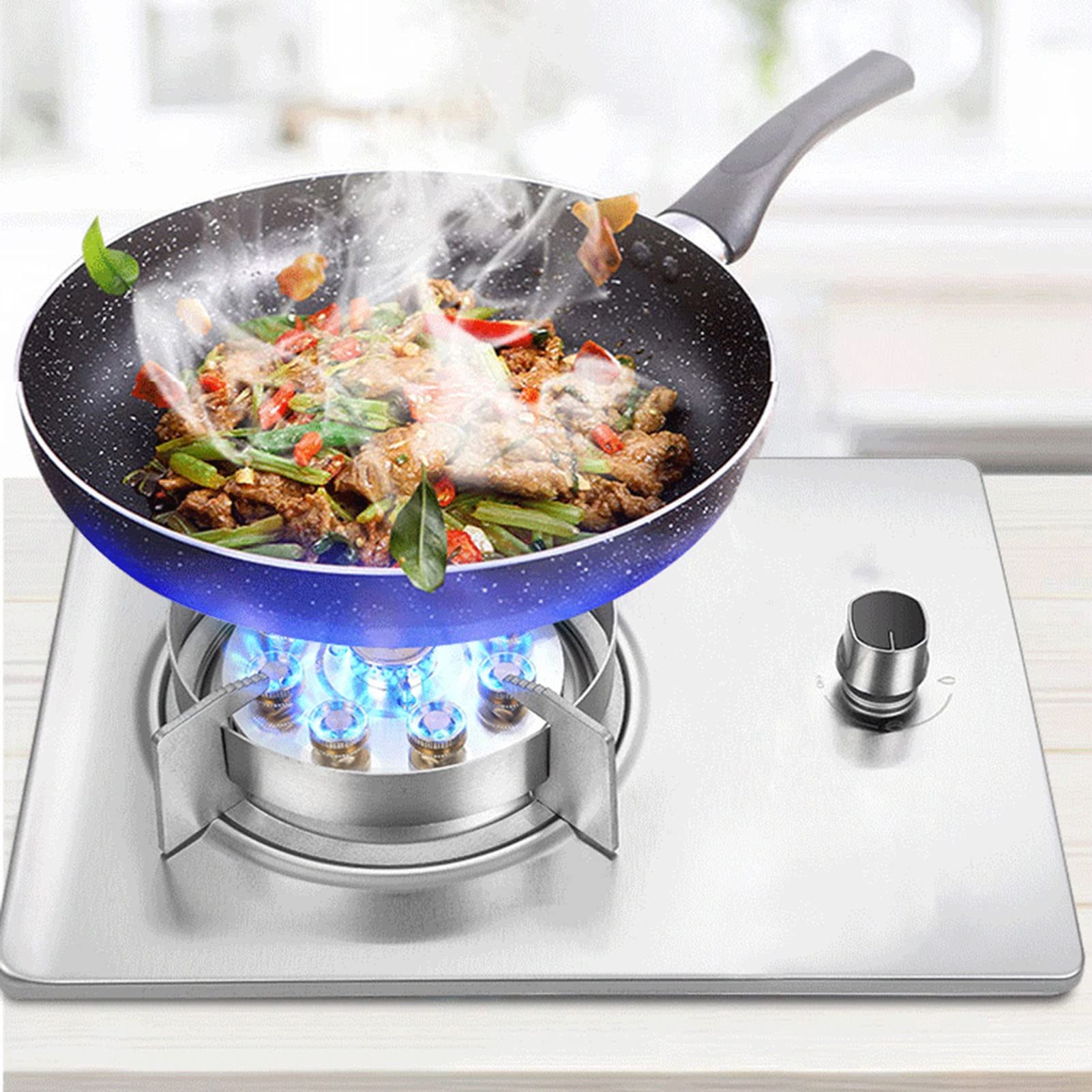 Cuisinière à Gaz Professionnelle 1 Foyer - 9/12/15 Cavités, Puissance 9/10/13 KW - Compatible GPL, Protection Anti-extinction - Pour Cuisine, Camping, Restaurant - 3