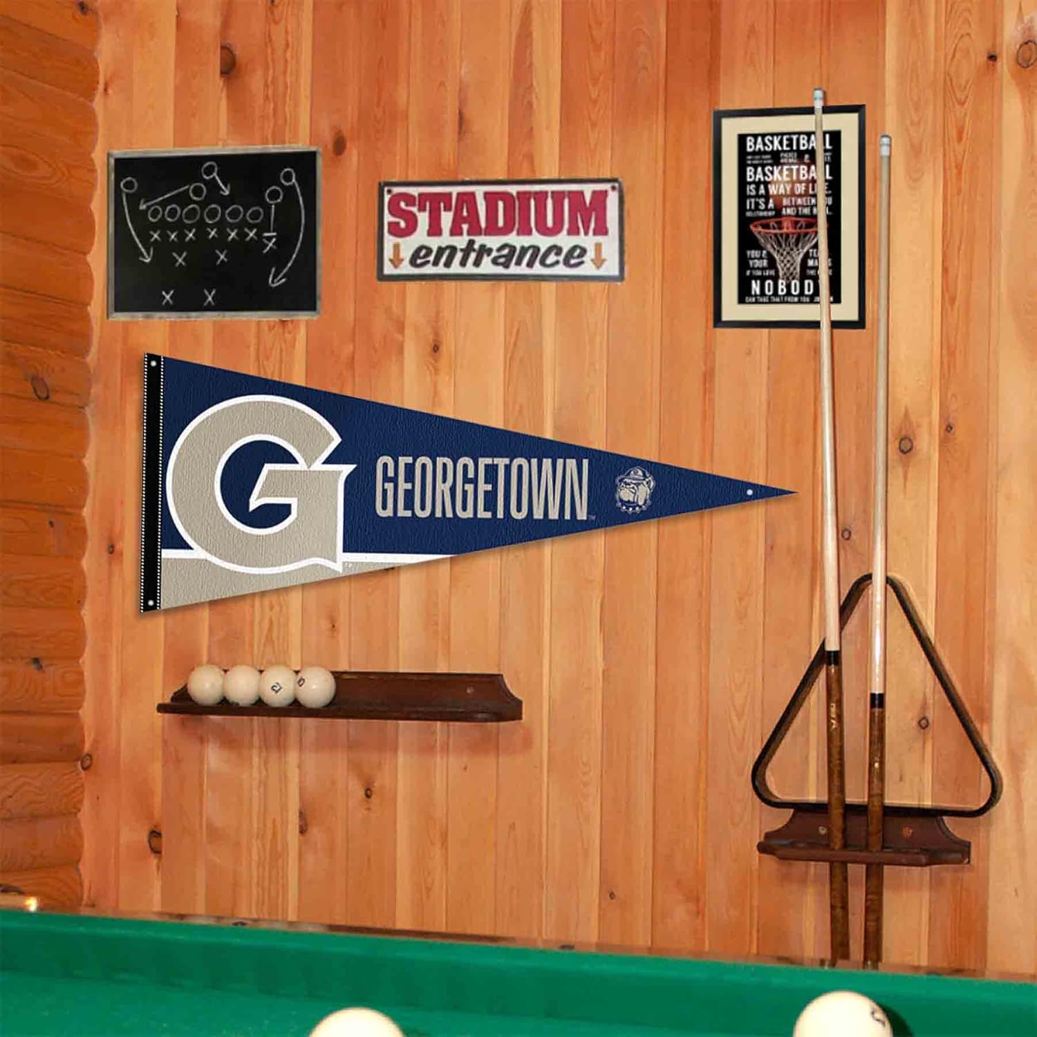 College Flags & Banners Co. Georgetown Team University Hoyas Pennant Flag and Wall Tack Mount Pads - Image 4
