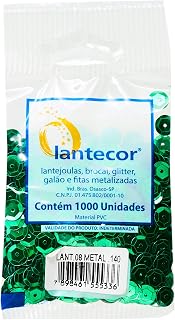 Lantecor 2503 Lantejoula Metalizada, Multicor, pacote de 1000