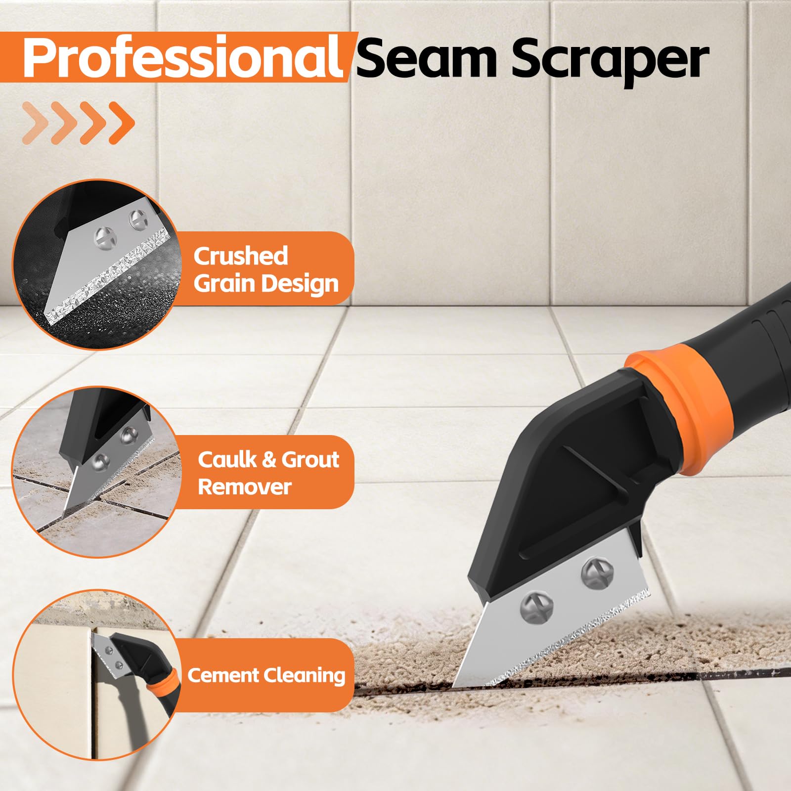 Kit de herramientas de calafateo de silicona, herramienta de eliminación de lechada con 4 herramientas de alisado multiángulo, herramienta de acabado de acero inoxidable para baño, cocina, azulejos