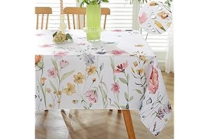 SASTYBALE Spring Summer Floral Tablecloth for Rectangle Tables
