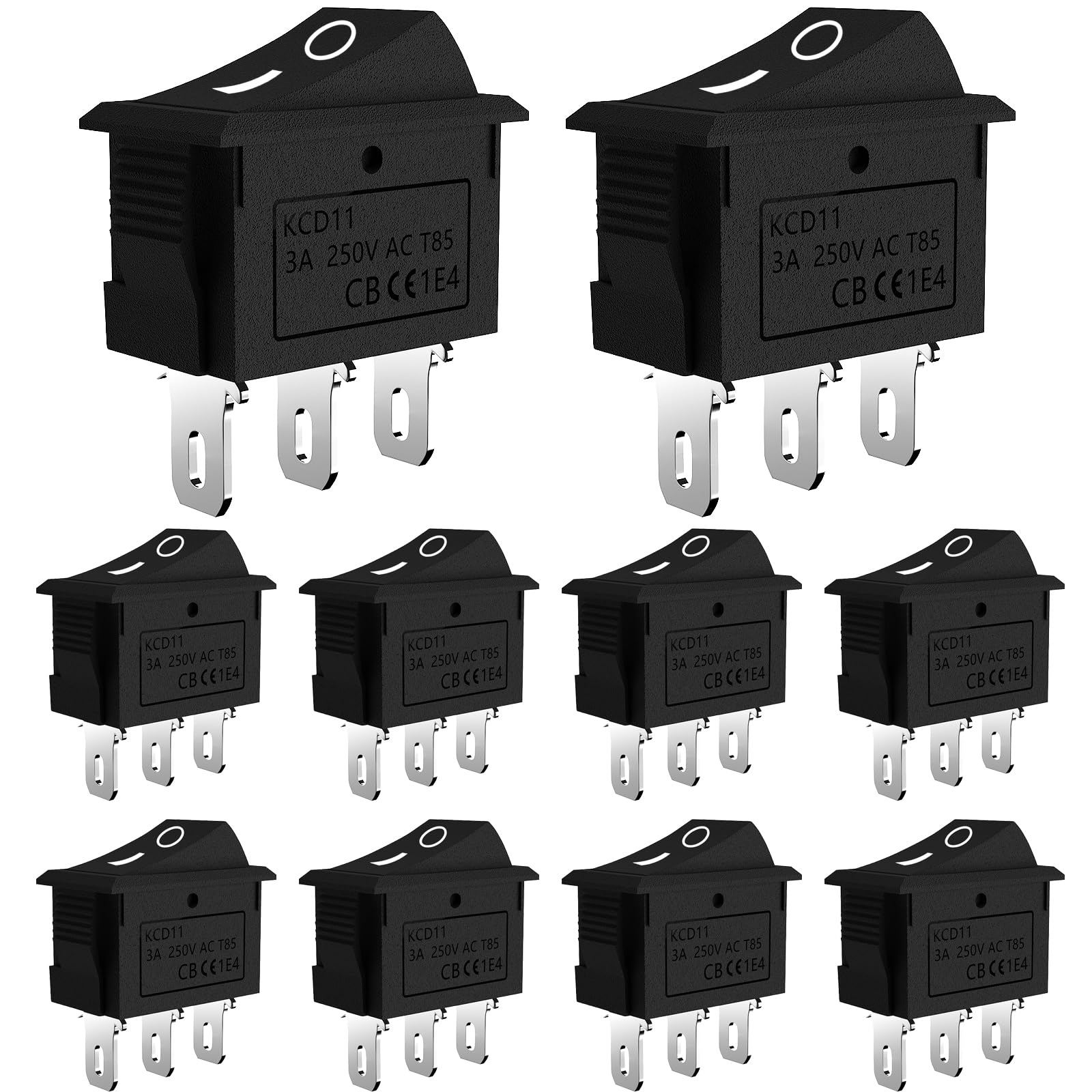 Kcd11 Rocker Switch Snapklik.com : 10PCS KCD11 Mini Rocker Switch - 3 Pin 3 Position Snap ...