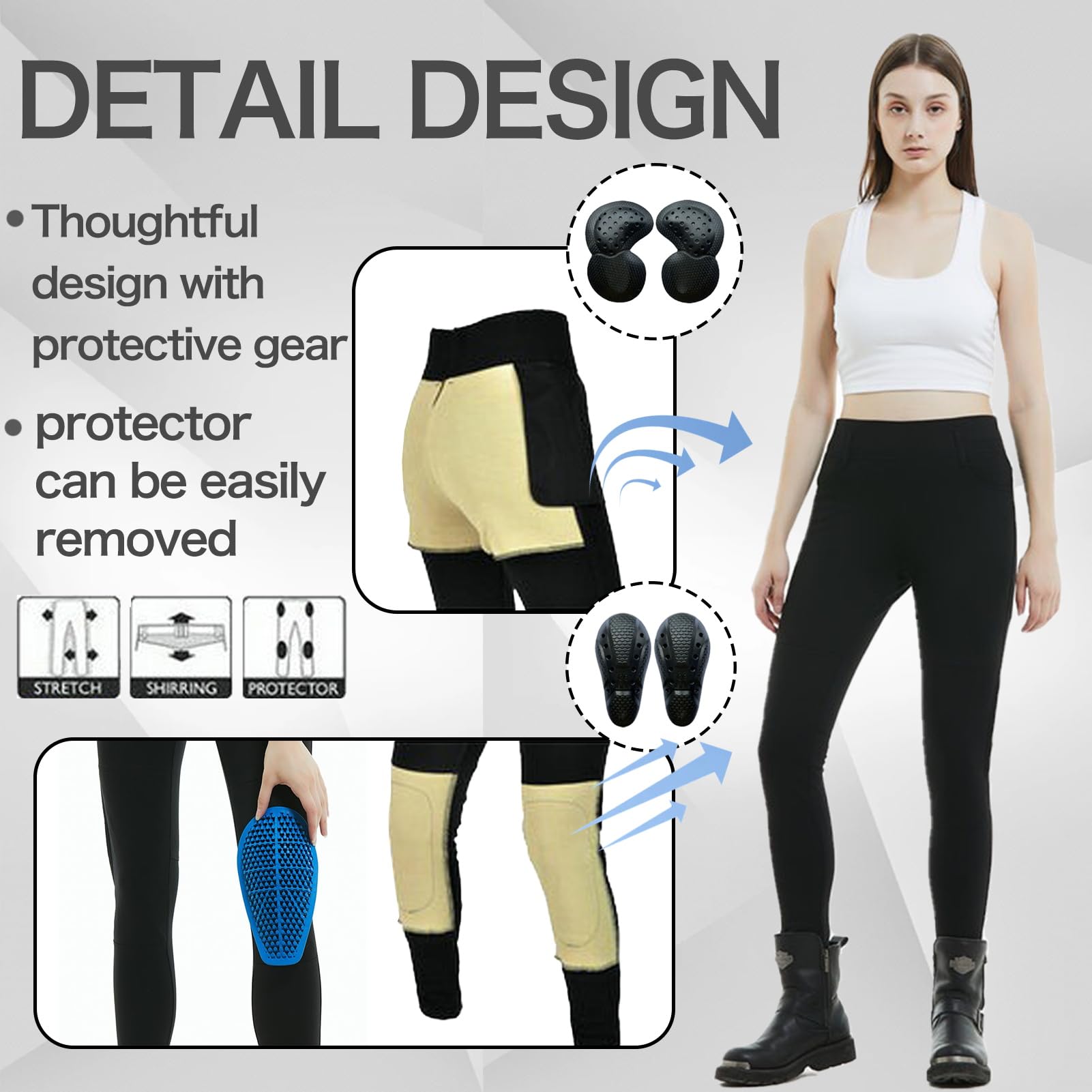 Jeans Da Moto Da Donna Pantaloni Da Motociclista In Denim Protezione Pantaloni Da Moto Da Ciclismo Jeans Da Motociclista Elasticizzati Con 4 Protezioni (M)
