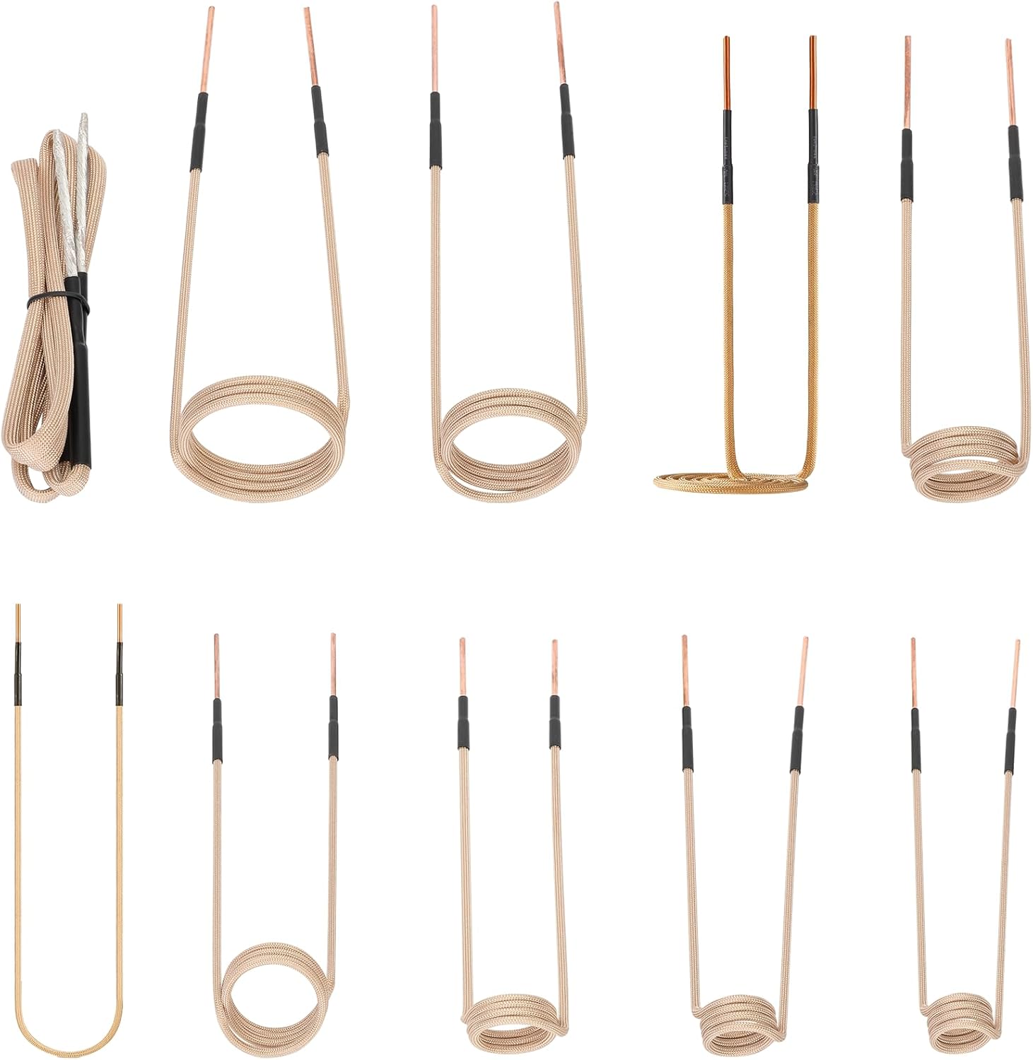Induction Heater Coil Kit 10pcs, Induction Heater Coils with Variety of Sizes, Flexible and Long Life Magnetic Induction Coils, Suitable for Magnetic Induction Heaters Removing Rusty Bolts & Nuts