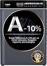 CHiQ CW086581AX Lavatrice 8 kg con Touchscreen LED 13,5", Efficienza Energetica A-10%, Lavaggio Vapore & Rapido, Motore BLDC (1400 RPM), Tamburo Grande, Guarnizione Antibatterica, Grigio