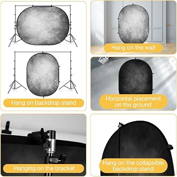 Kate Collapsible Backdrop Gray Black Folding Pop Up Photo Backdrops 148