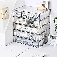 Vista 2 de Desk Drawer Organizer, Stackable Office Supplies Desk Organizer, Plastic Plastic Storage Drawer, Desk Grocery Organizer For Stationery/Office