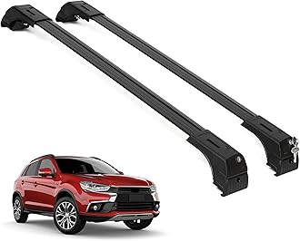 ERKUL Roof Rack Cross Bars for Mitsubishi Outlander Sport 2011-2025 | Aluminum Crossbars with Anti Theft Lock for Rooftop | Compatible with Flush Rails - Black
