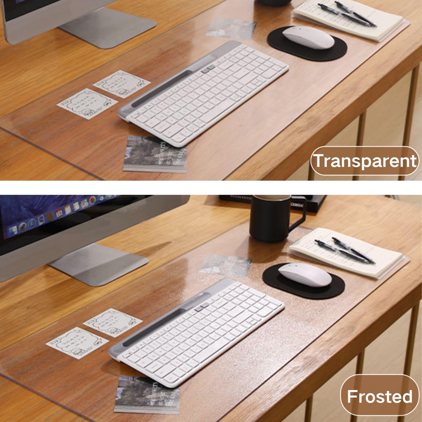 Wasserdichte Schreibtisch Unterlage Transparent, PVC-Tischschutz Unterlage Für Büro Und Zuhause 1.5mm，Schreibunterlage Durchsichtig，Tischschutz Unterlages，Für Büro, Zuhause(160cm x 240cm)