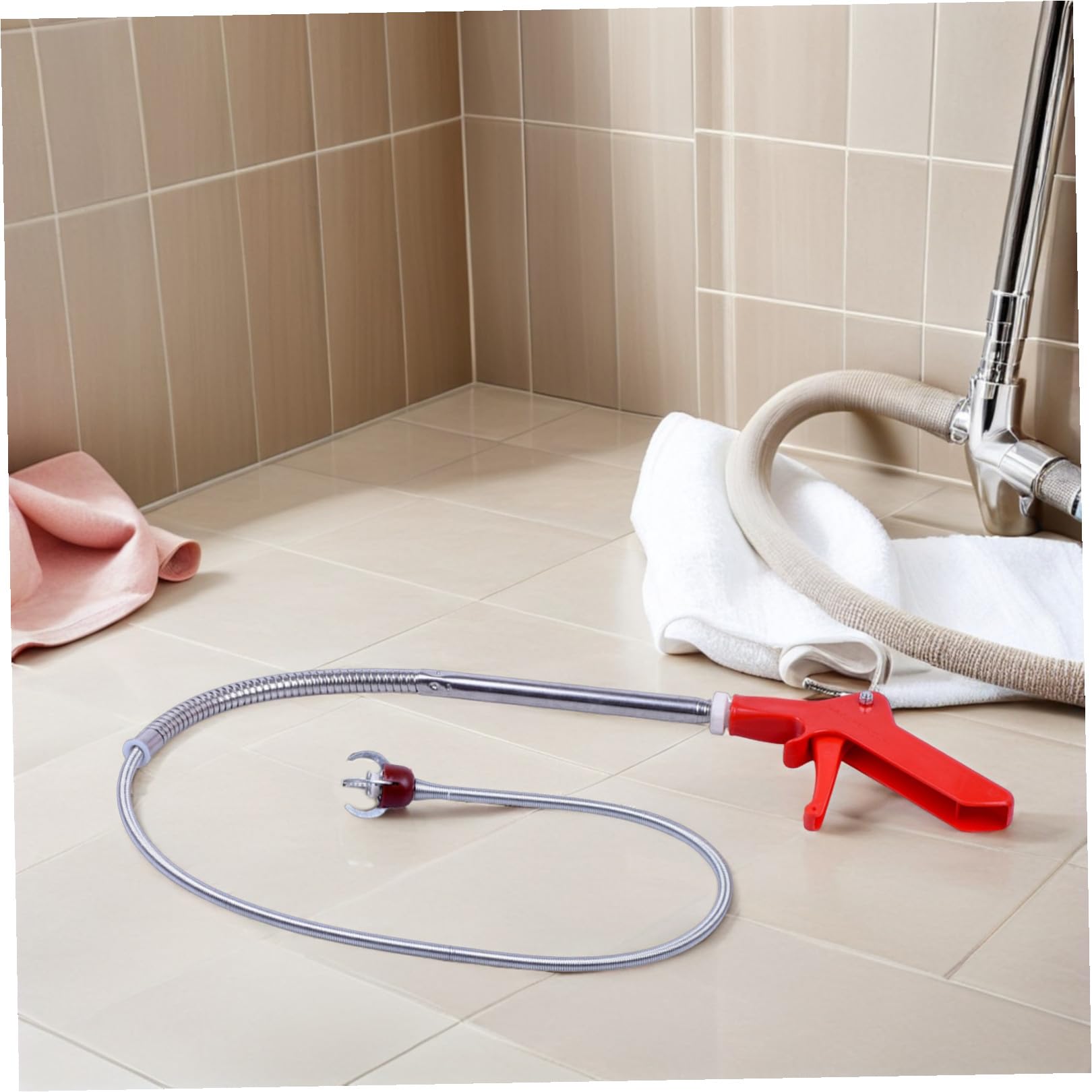 Homoyoyo Serpente da Toilette Flessibile 130 Cm Artiglio a Punte, Strumento per Rimozione Intasamenti Wc e Pulizia Scarichi, Adatto per Ostacoli Profondi e Detriti nel Bagno