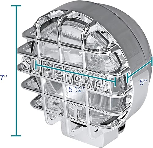 Miniatura 3 de Spec-D Tuning 2 luces antiniebla transparentes de trabajo de 6 pulgadas + protector cromado súper 4x4 con cable y interruptor de encendido/apagado