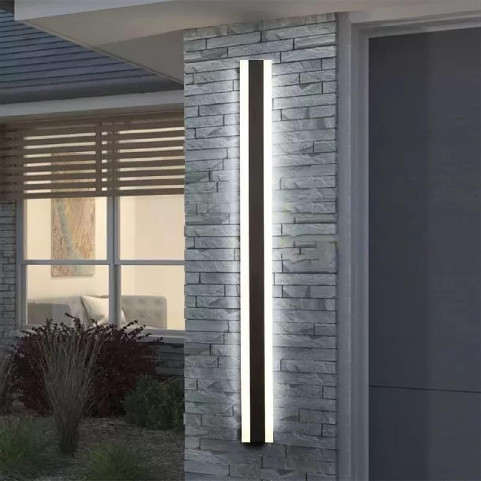 Zewnętrzna lampa ścienna LED, czarne lampy ogrodowe, długie paski na zewnątrz i wewnątrz IP65, pasek zewnętrzny, oprawa akrylowa, oświetlenie patio, korytarza i garażu