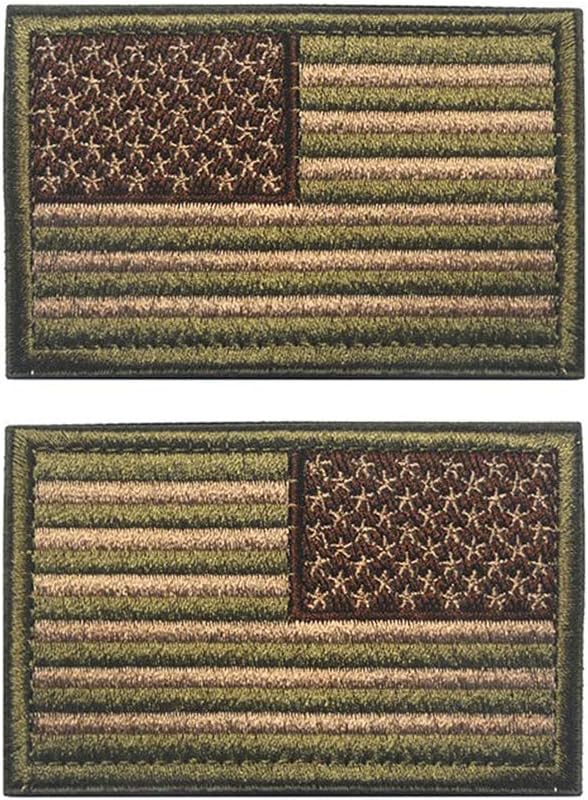 American Flag Patch, Tactical Military Flag Patches, American Military Flag Emblem Patch. (Multi tan)