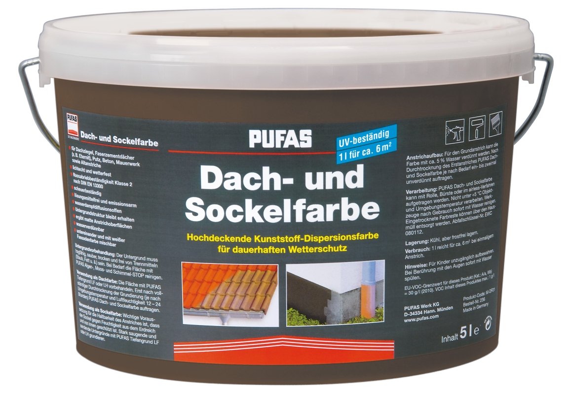 Pufas 10169 Dach und Sockelfarbe, Anthrazit