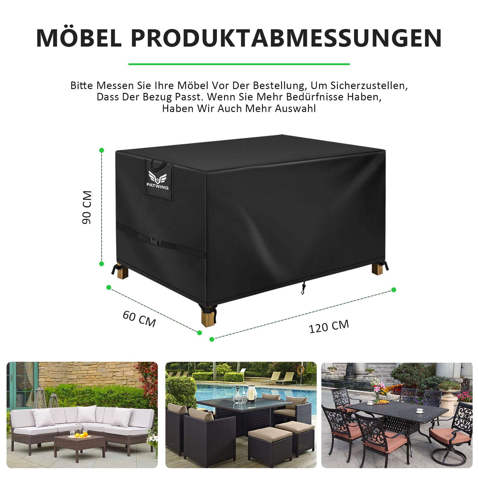 Housse Barbecue PATWING 600D - 80x70x115cm, Anti-UV/Eau/Poussière | Sangles Réglables | Extérieur Durable