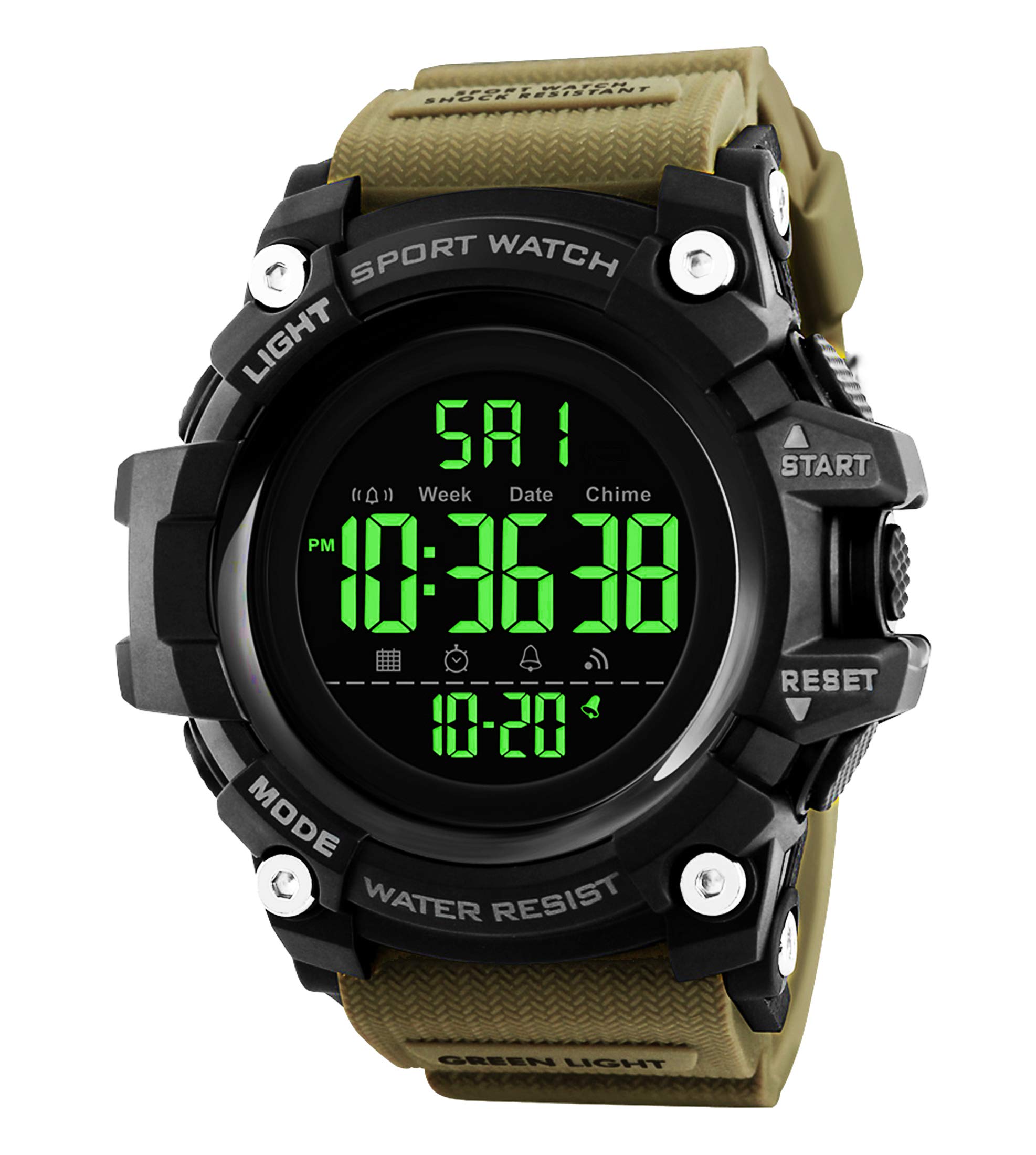 Time Up Digital Dial Army Built Style Chronograph & Multifunctional Sports Watch for Men-MKS-Army (B091Q7BVDV) Amazon Price History, Amazon Price Tracker