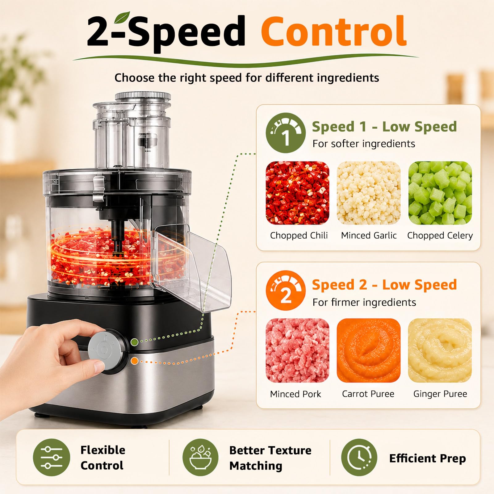 Robot de Cuisine Professionnel avec Fonctions Hachage, Tranchage et Râpage | Cinq Grilles de Découpe pour Maisons, Restaurants, Cantines et Buffets lors de la Préparation de Fruits et Légumes