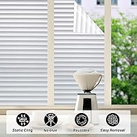 Vista 5 de DUOFIRE Película para Ventana Patrón de Persianas Película de Privacidad para Ventana Película de Vidrio Película de Vidrio de Adherencia Estática
