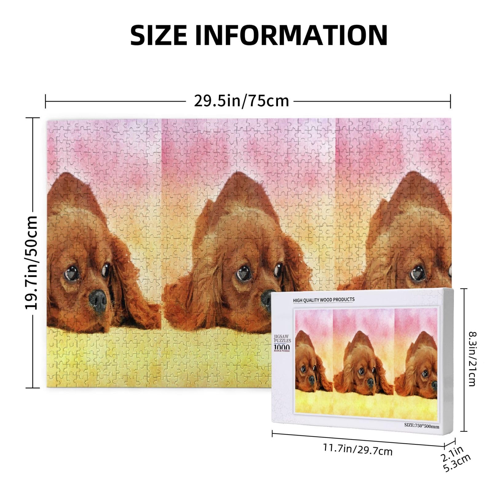 Gioco di puzzle per adulti, puzzle impegnativi, puzzle da 1000 pezzi, Cavalier King Charles Spaniel
