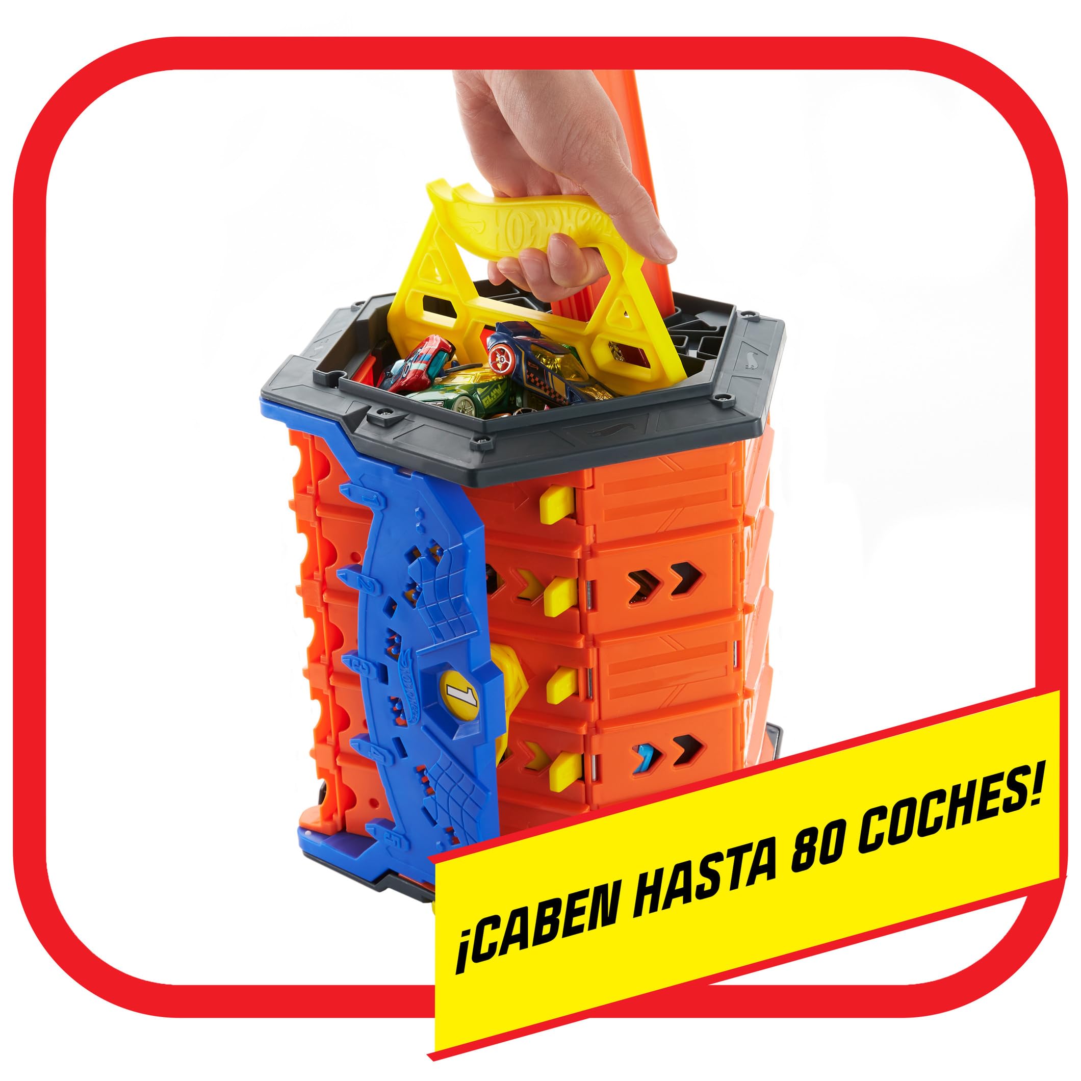 Hot Wheels Action Pista enrrollable para 5 Coches de Juguete, Incluye 1 vehículo Die-Cast, Regalo para niños y niñas +4 años (Mattel GYX11)