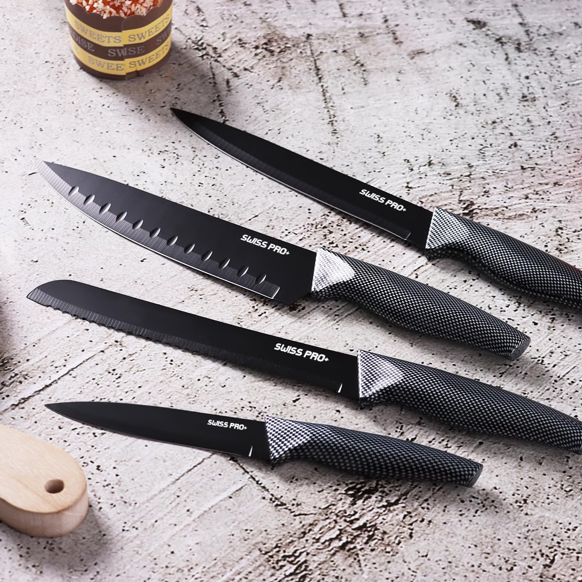 Swiss Pro+ Kitchen knife set - 6-piece - Stainless steel - Set of