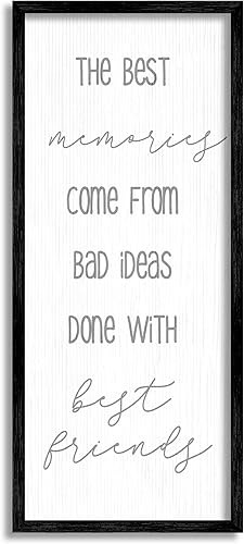Stupell Industries Los mejores recuerdos de malas ideas divertidas enmarcadas Giclée, diseño de Lil' Rue