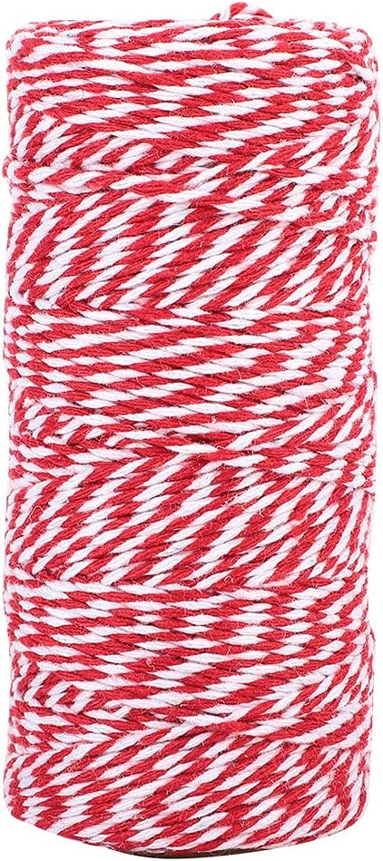 Aladeno 100m Handmade Double Color Cotton Thread Twine String Decoration Packing String for DIY Crafts for Sewing Machine Christmas Decoration Craft Wrapping Arts Crafts