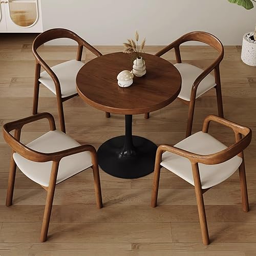 Miniatura 7 de YVYKFZD Juego de mesa de comedor de cocina de 5 piezas, mesa de club para oficina, sala de recepción, mesa redonda de negociación para 4, mesa