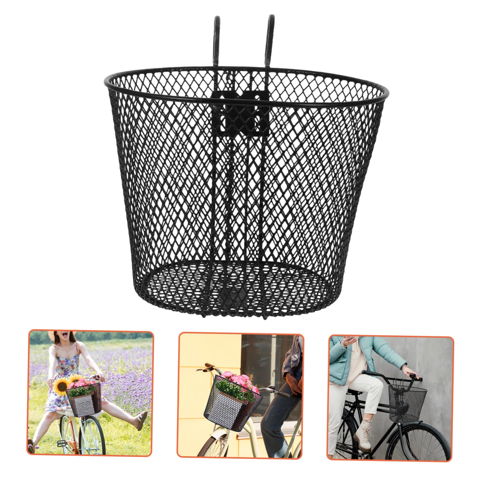GALPADA Cesta Metálica de Hierro Ligera y Resistente para Bicicleta Eléctrica, Cesta Delantera Fácil de Instalar para Patinete Infantil y Accesorios de Ciclismo