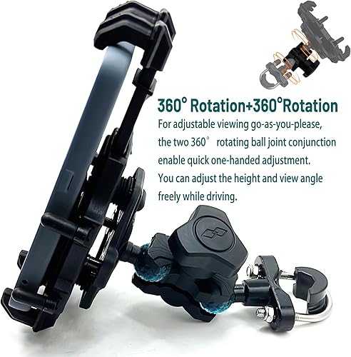 Miniatura 3 de QYMOTO Soporte de teléfono para motocicleta, soporte de teléfono para minicicleta, resistente para Coleman Minibike Manillar, abrazadera para