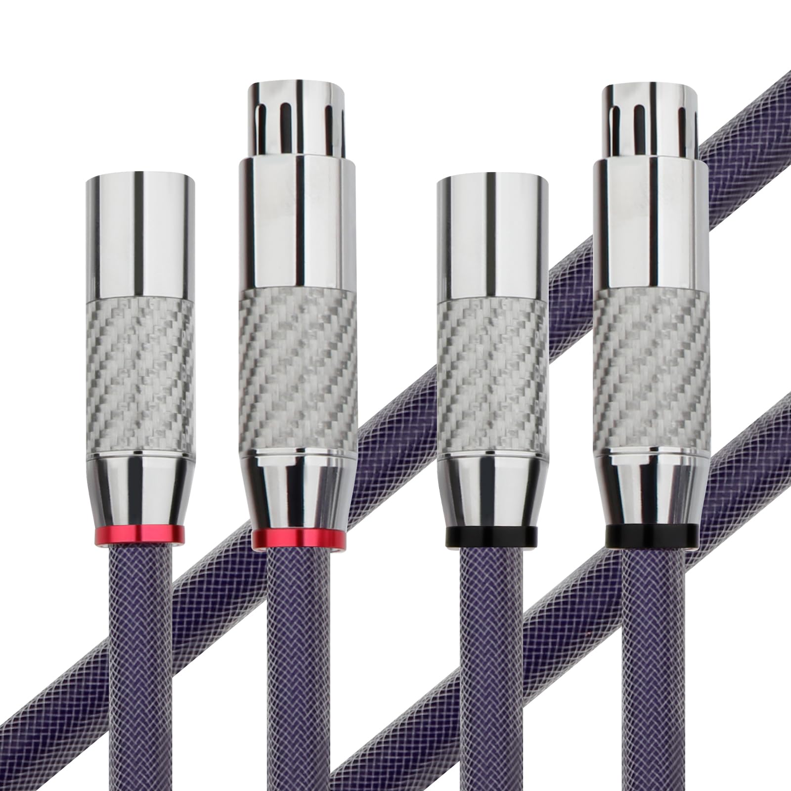 Hi-end XLR Cable de audio de 18 AWG, cable de micrófono XLR de 3 pines macho a hembra 8N OCC cable estéreo con fibra de carbono conector de rodio para estudio grabación micrófono escenario DJ