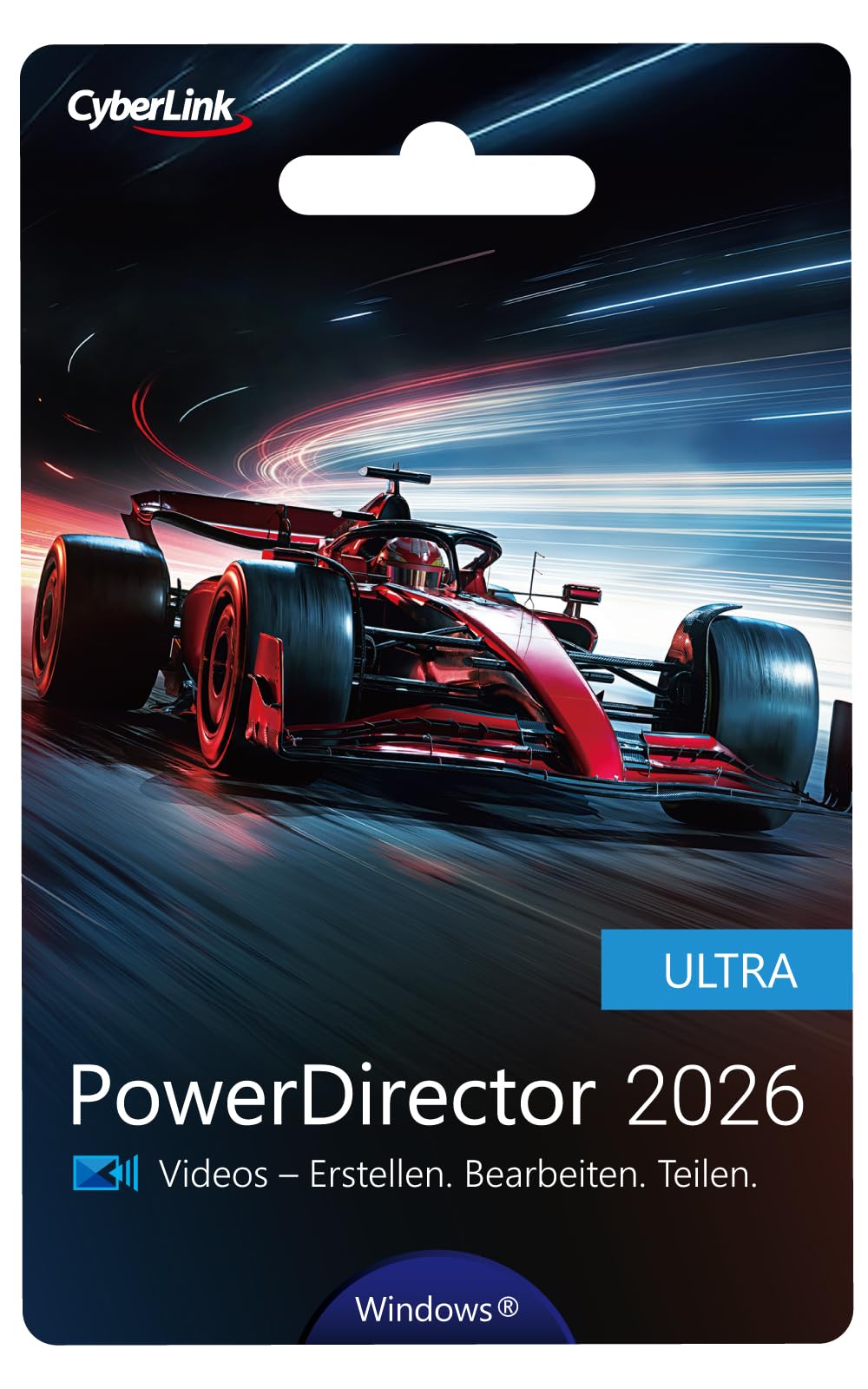CyberLink PowerDirector 2026 Ultra - Benutzerfreundliches Videobearbeitungsprogramm für PC - Greenscreen und tausenden Effekten -Fotoshow - Heimstudio - Dauerlizenz für Windows (ProduktKeyCard) #PKC