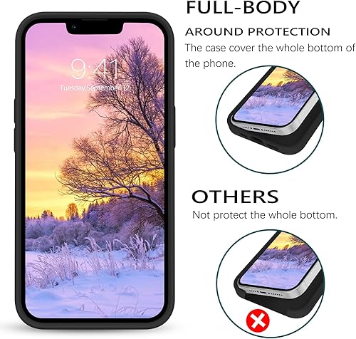 Miniatura 8 de GUAGUA Funda compatible con iPhone 13 Pro Max de 6.7 pulgadas de silicona líquida de gel suave, forro de microfibra delgada, textura de cojín, funda