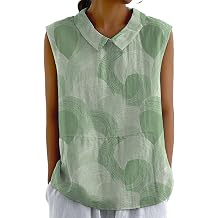Summer Tank Tops for Women Fashion Collared Boho Sleeveless Tee Casual Loose Fit Lightweight Breathable Blouse