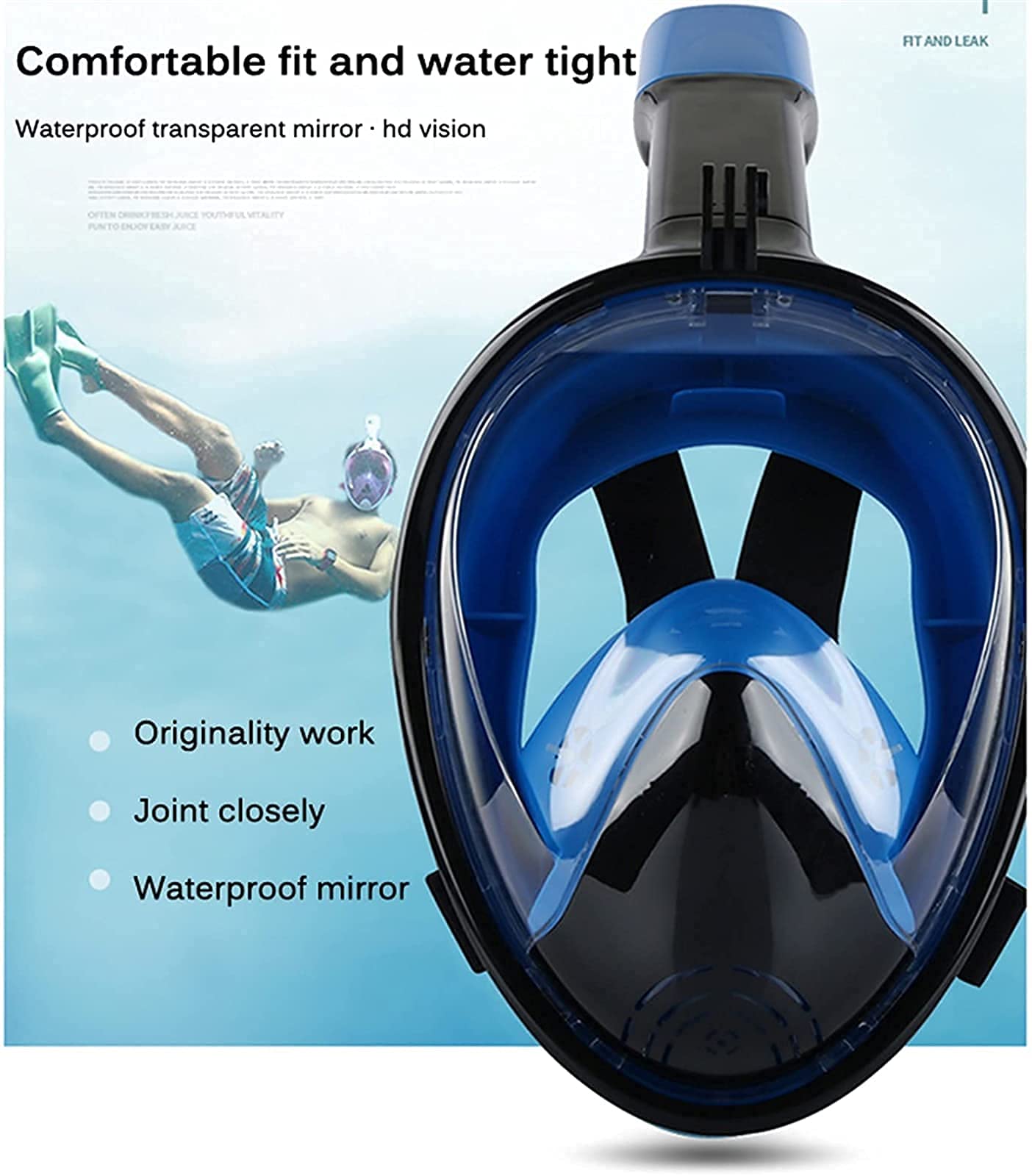 Masque De Plongée avec Tuba, Masque De Plongée sous-Marine, Lunettes Antibuée, Lunettes De Plongée sous-Marine, Natation, Ensemble De Tuba Relaxant Intégral, Noir SM, Noir SM, Noir SM