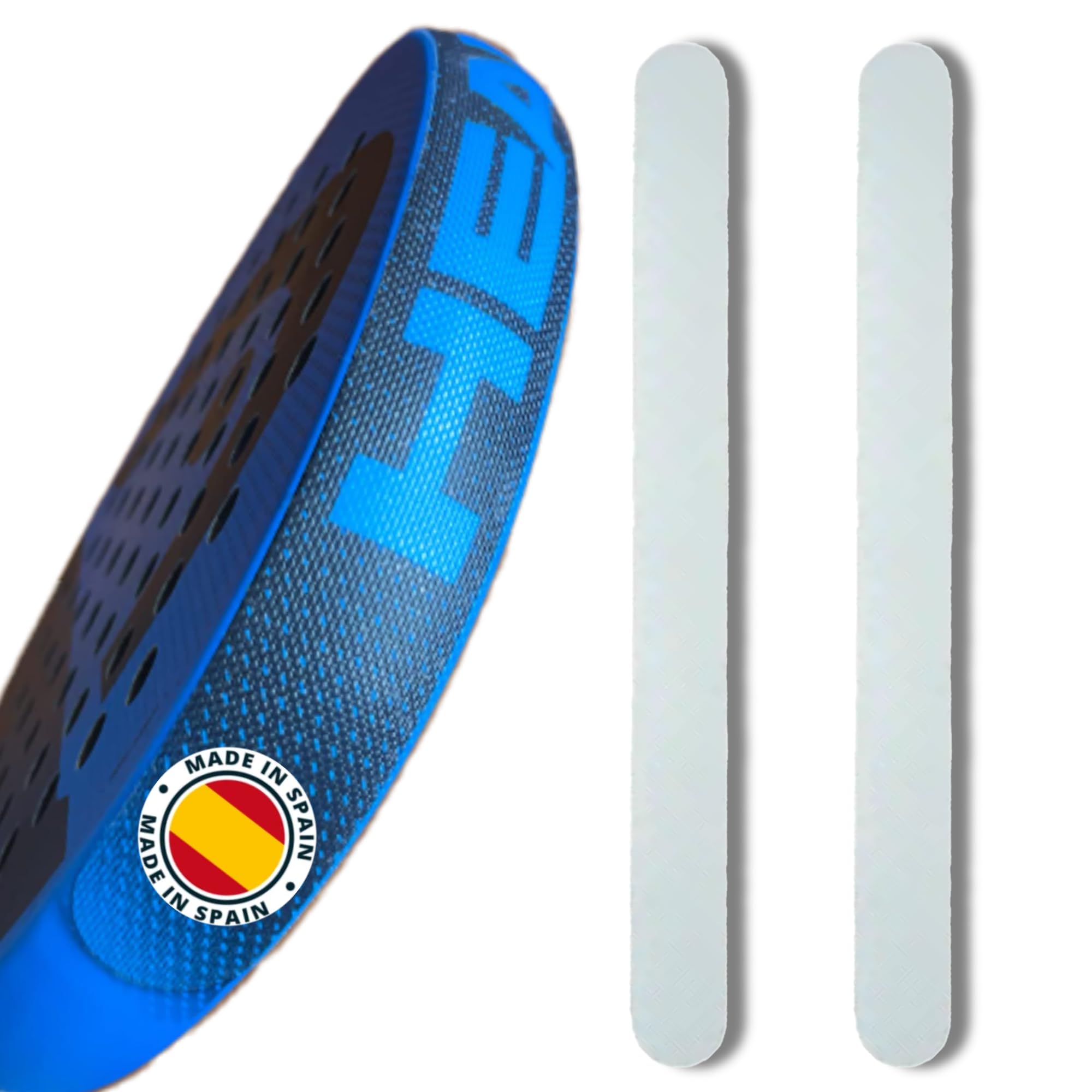 DROCODO 【Pack 2】 Nuevo Protector Pala Padel Transparente sin Marcas, Resistente y Rugoso, Accesorios de pádel, Ligero y de fácil sustitución, 35mm x 370mm, Funda Pala Padel, Protección Esencial