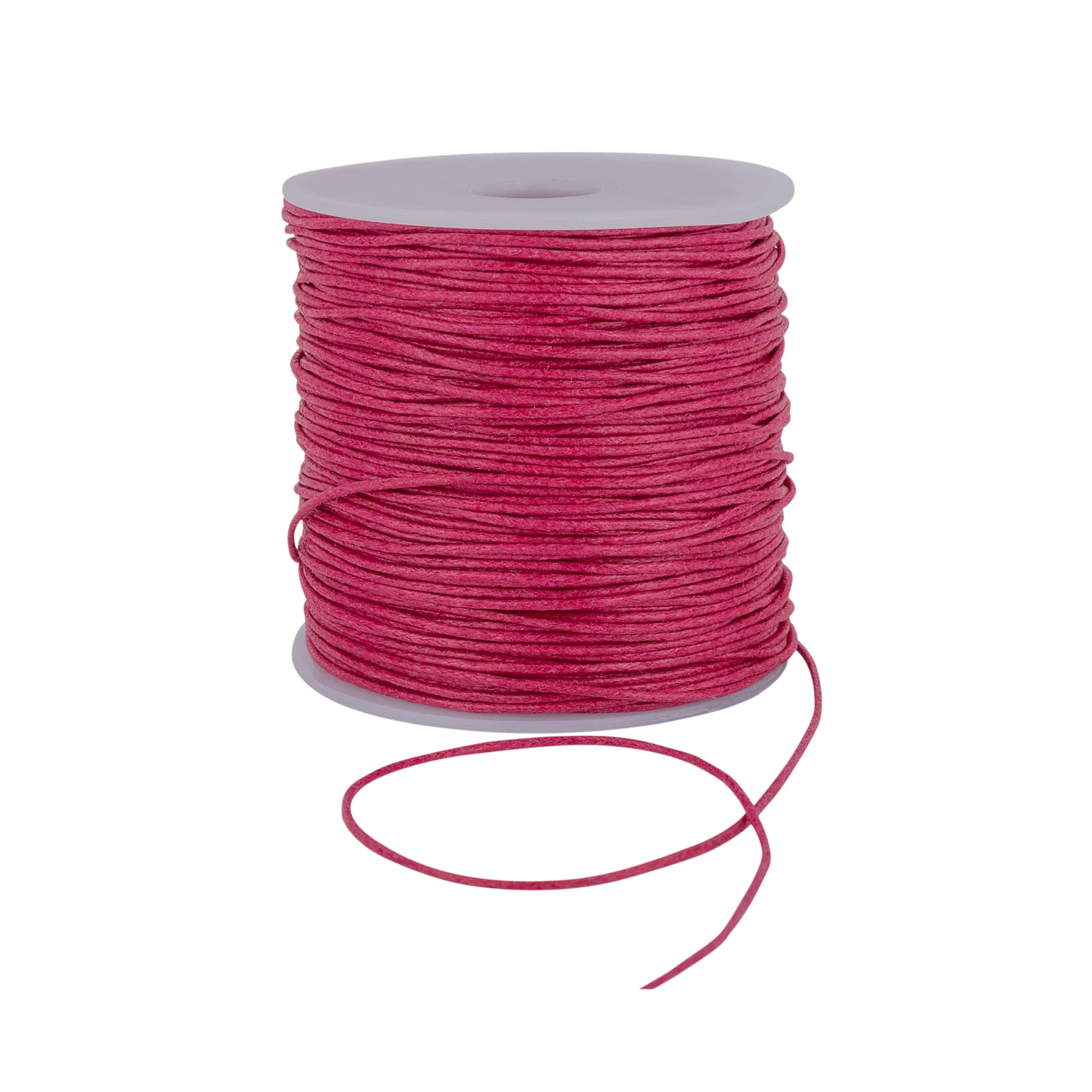 1mm Waxed Cord for Bracelet and Necklace Making - Durable Macrame Cord, Scoobies Strings, and Leather Necklace Cord - Perfect Bracelet String for Beads and Friendship Bracelets String - (Cerise,100m)