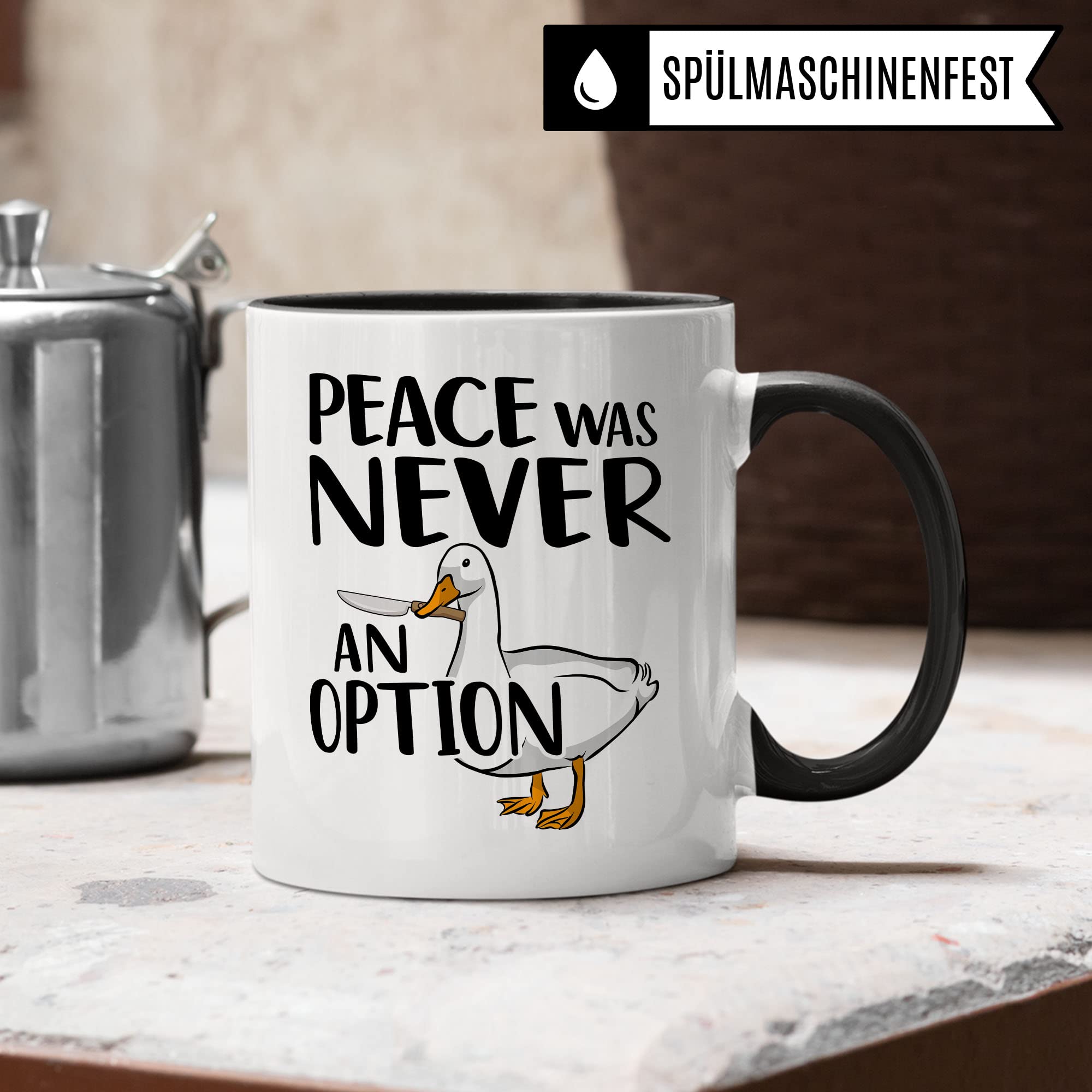 Tasse Meme Sarcastique Avec Inscription « Peace Was Never An